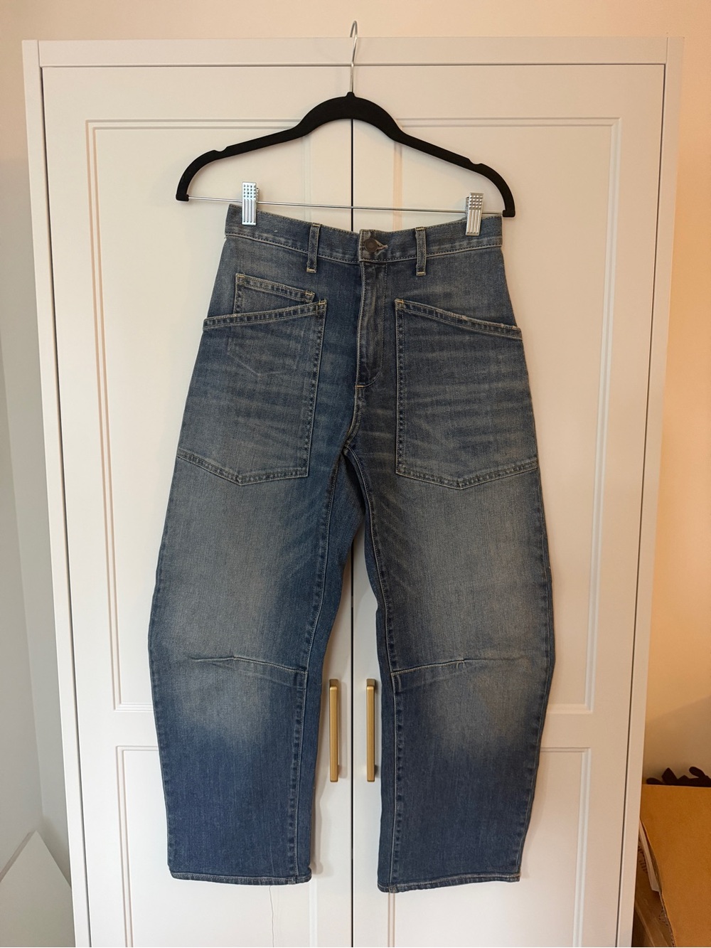 Nili Lotan Faded Blue Cropped Ankle Jeans